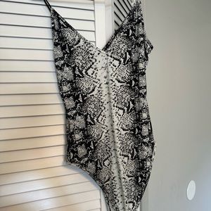 Snake print body suit